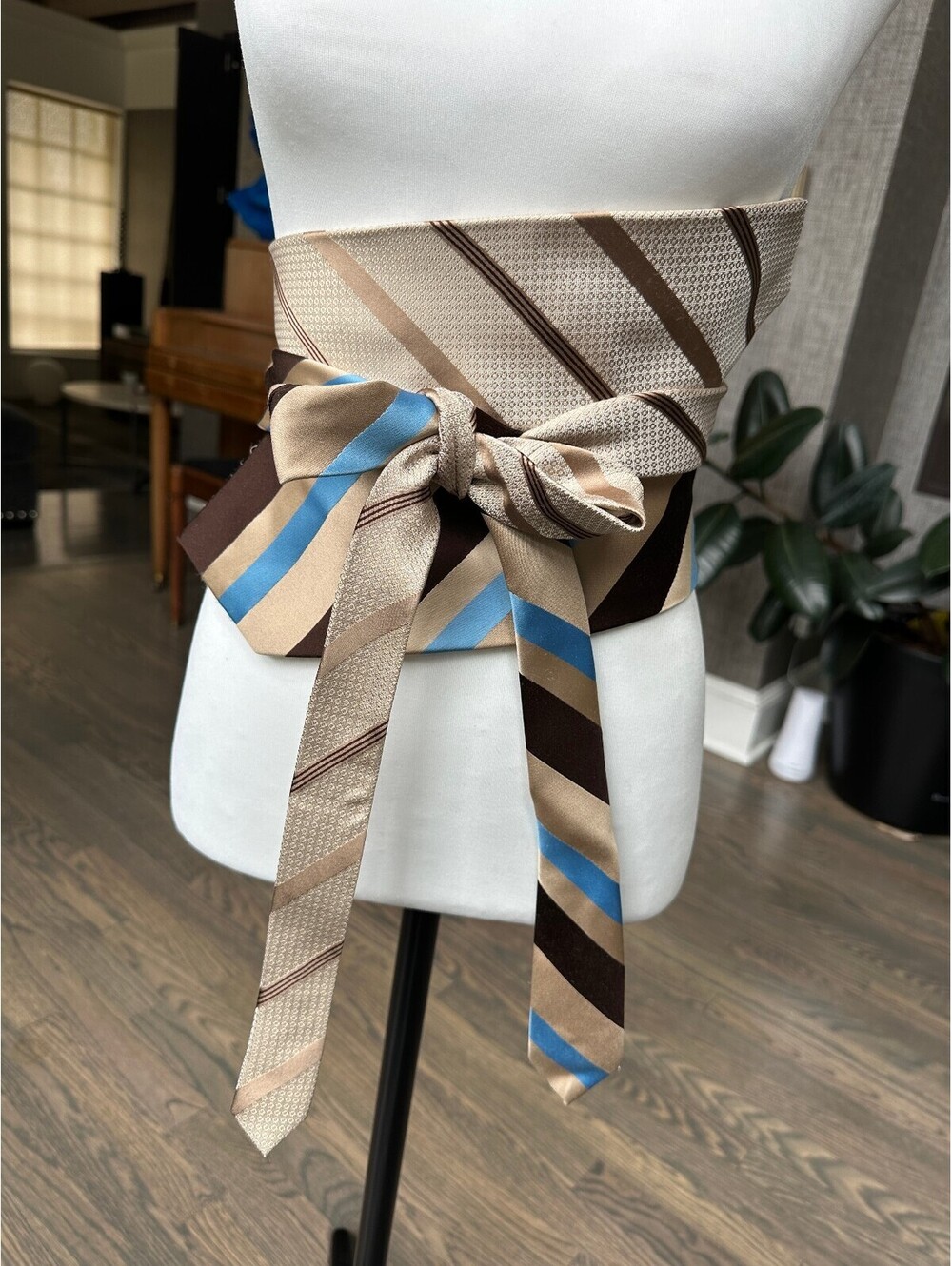 Upcycled Necktie Obi Belt | Handmade Men’s Tie Waist Belt | One-of-a-Kind | OS